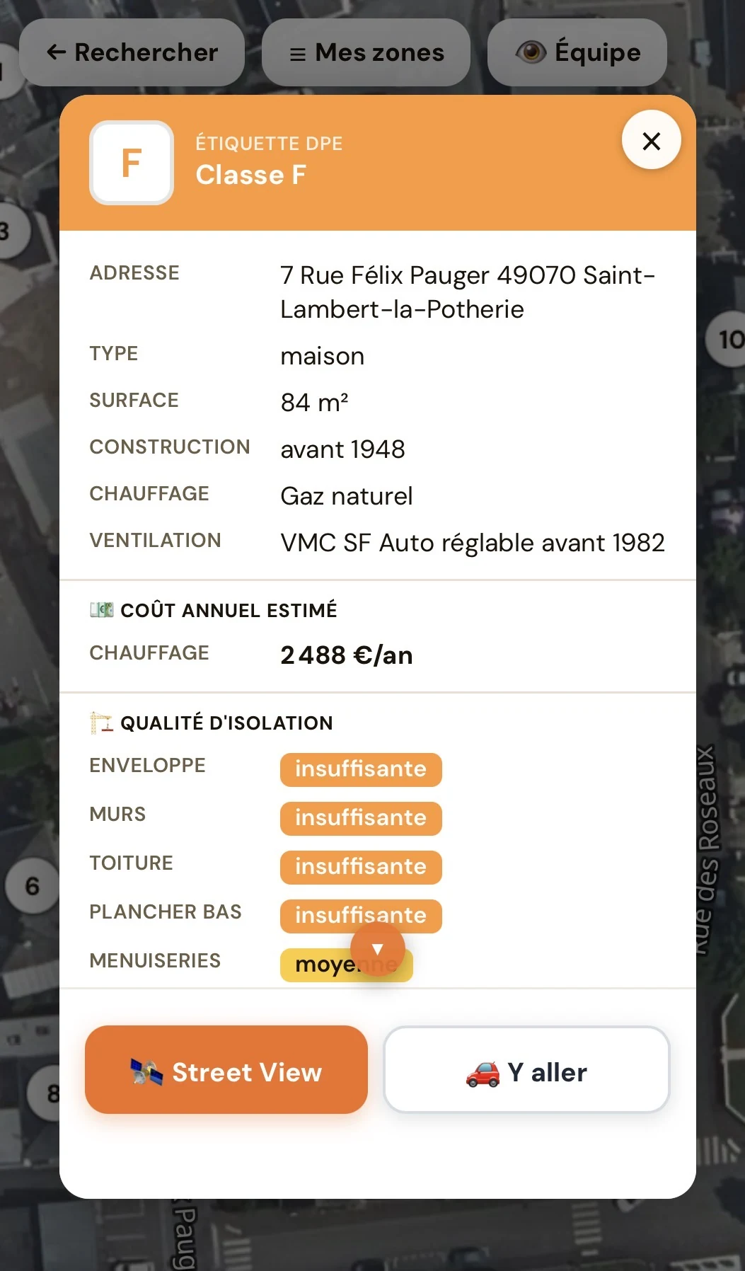 Porteo — DPE et âge des maisons sur la carte