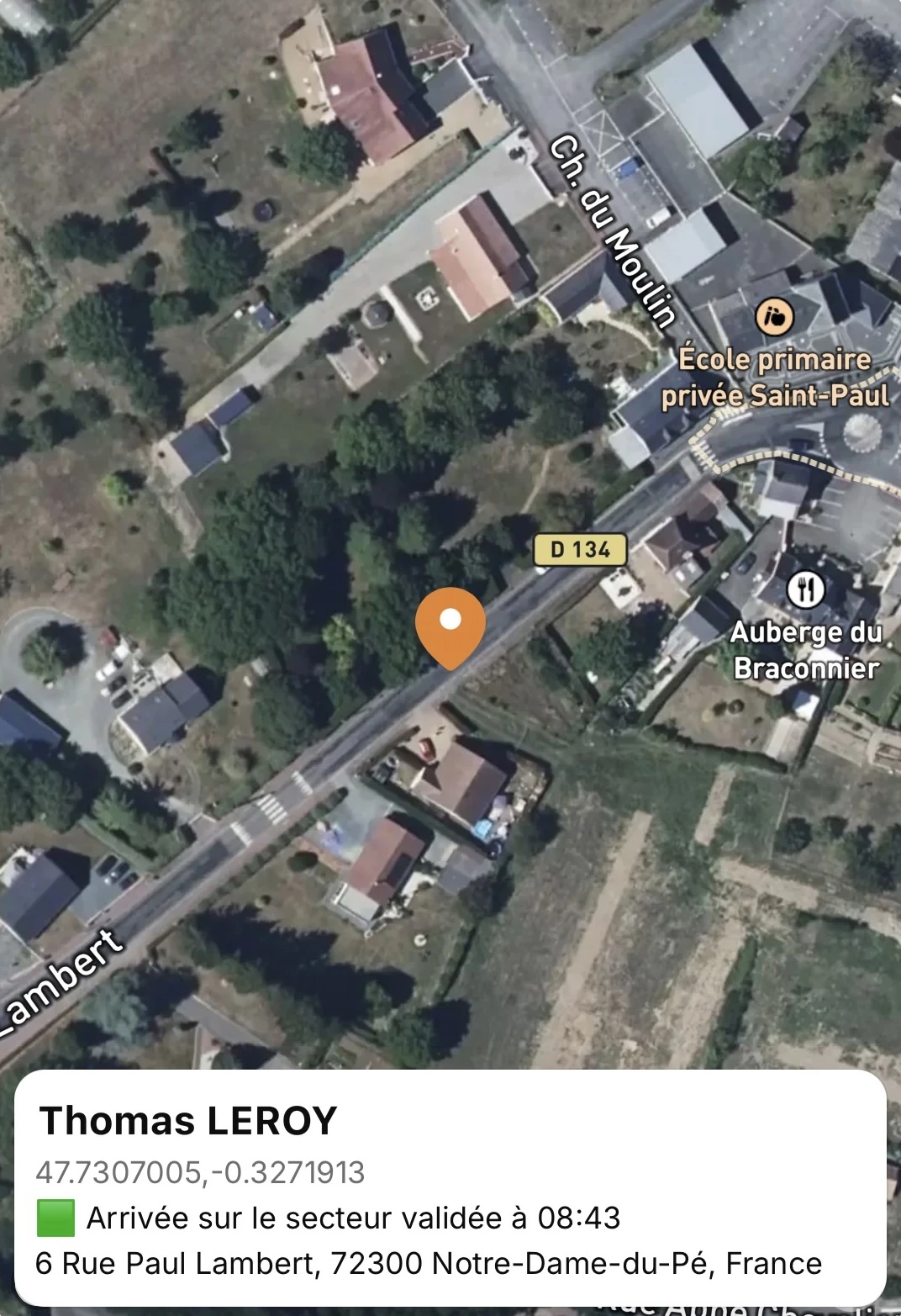 Porteo — arrivée géolocalisée sur le secteur